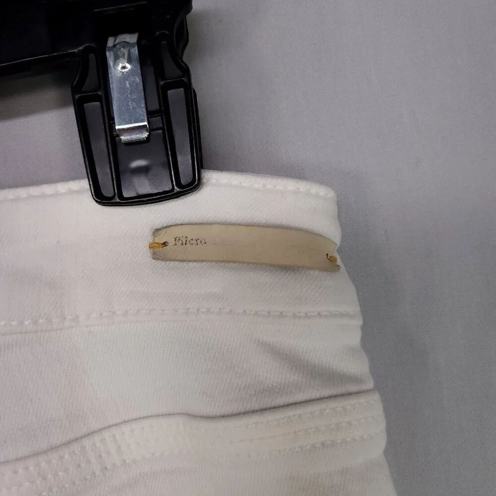 Pilcro Anthropologie Superscript Flared Jeans Women's Size 26 White 23" Inseam - Picture 12 of 15